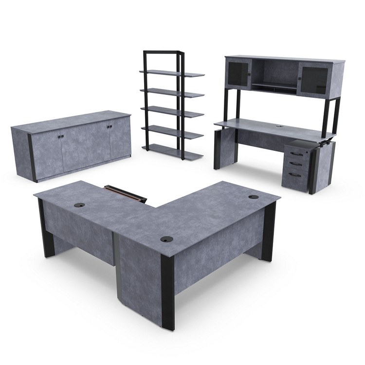 Allure Reversible Height Adjustable L-Shaped Standing Desk Office
